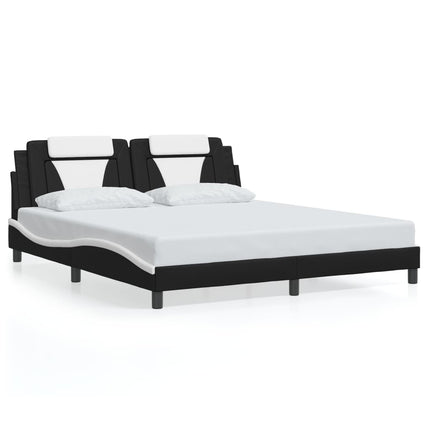 Giroletto con LED senza Materasso Nero e Bianco 180x200 cm