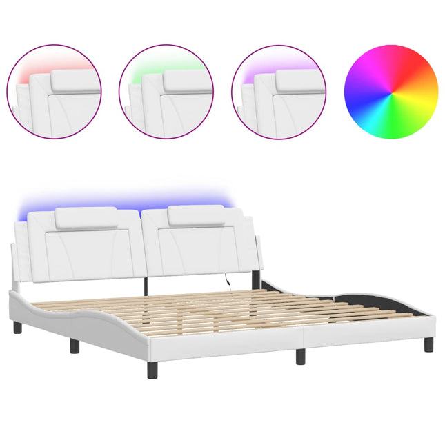 Giroletto con Luci LED Bianco 200x200 cm in Similpelle