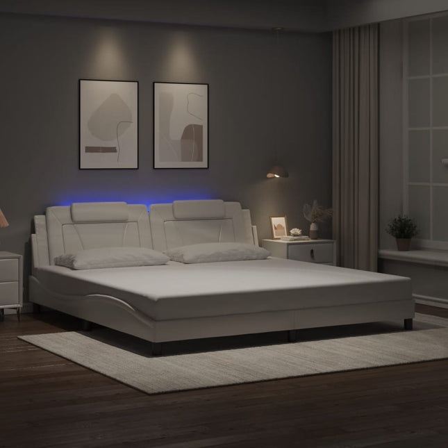 Giroletto con Luci LED Bianco 200x200 cm in Similpelle