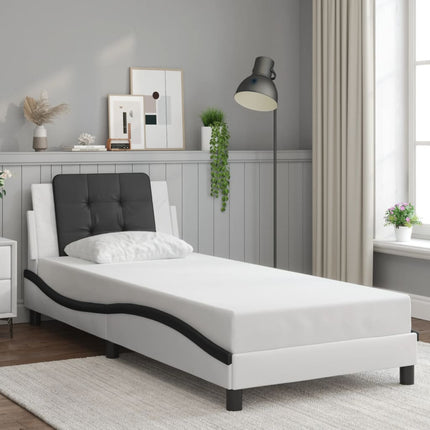 Giroletto con Luci LED Bianco e Nero 90x200 cm in Similpelle
