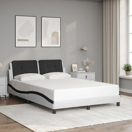 Giroletto con Luci LED Bianco e Nero 120x200 cm in Similpelle