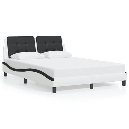 Giroletto con Luci LED Bianco e Nero 120x200 cm in Similpelle