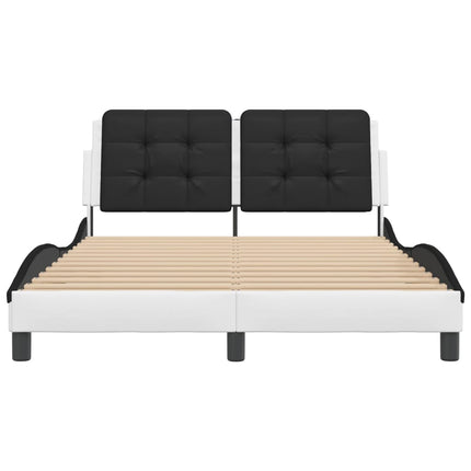 Giroletto con Luci LED Bianco e Nero 120x200 cm in Similpelle