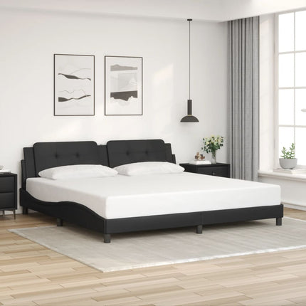 Giroletto con Luci LED Nero 200x200 cm in Similpelle