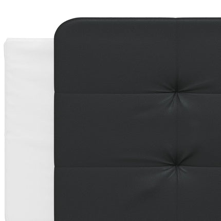 Giroletto con Luci LED Bianco e Nero 200x200 cm in Similpelle