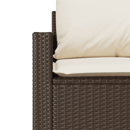 Set Divano da Giardino 6 pz con Cuscini Marrone in Polyrattan