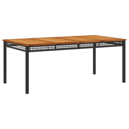 Set da Pranzo da Giardino 7 pz Nero con Cuscini in Polyrattan