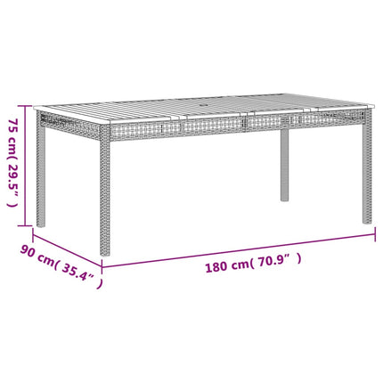 Set da Pranzo da Giardino 7 pz Nero con Cuscini in Polyrattan
