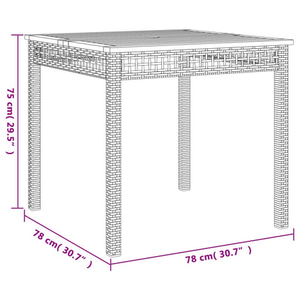 Set da Pranzo da Giardino 5 pz con Cuscini Beige in Polyrattan