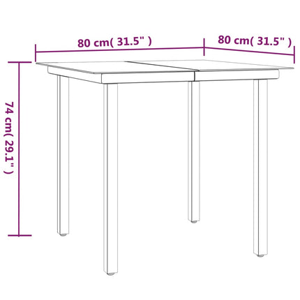 Set da Pranzo da Giardino 3 pz con Cuscini Nero in Polyrattan