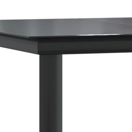 Set da Pranzo da Giardino 7 pz Nero con Cuscini in Polyrattan