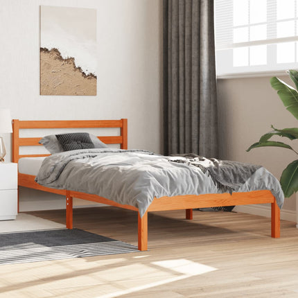 Letto senza Materasso Marrone Cera 90x190 cm in Legno di Pino