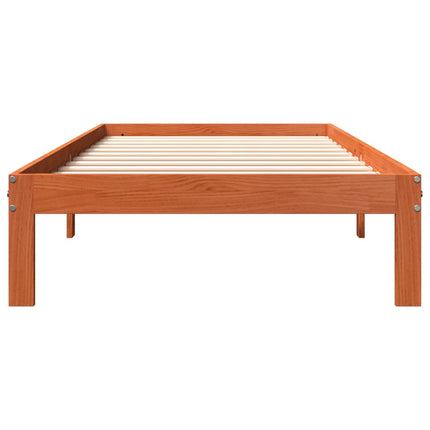 Letto senza Materasso Marrone Cera 90x200 cm Legno di Pino