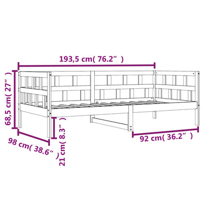 Dormeuse senza Materasso Marrone Cera 90x190 cm Legno di Pino