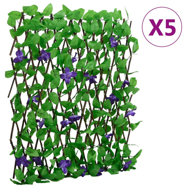 Traliccio Edera Artificiale Espandibile 5 pz Verde 180x70 cm