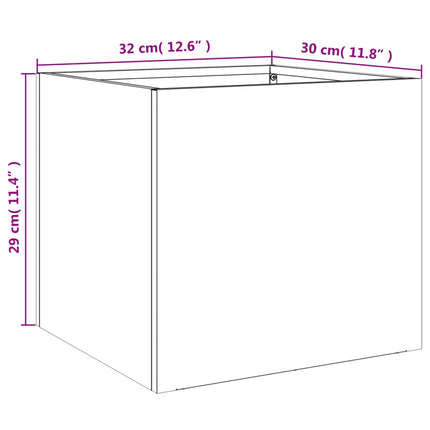 Fioriere 2pz Argento 32x30x29 cm in Acciaio Zincato