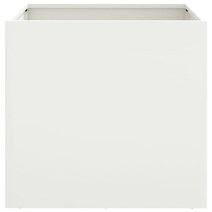 Fioriere 2 pz Bianche 42x40x39 cm in Acciaio
