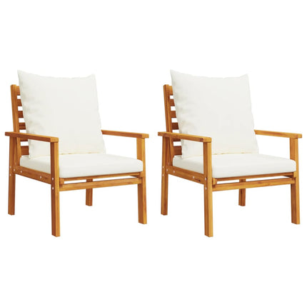 Set Mobili da Giardino 3pz con Cuscini Legno Massello di Acacia