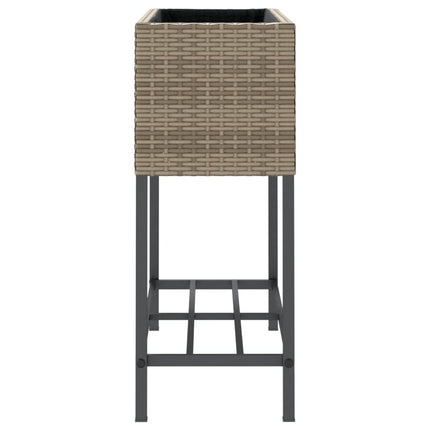 Fioriere Giardino con Ripiani 2pz Grigie 70x28x70cm Polyrattan