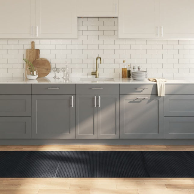Tappeto Rettangolare Nero 80x400 cm in BambÃƒÂ¹