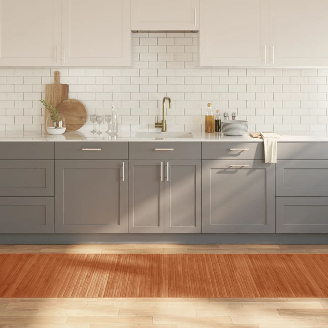 Tappeto Rettangolare Marrone 80x400 cm in BambÃƒÂ¹