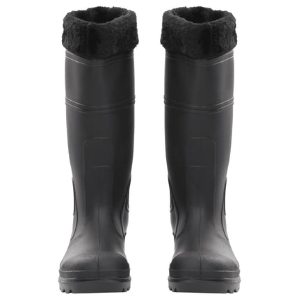 Stivali da Pioggia con Calzini Rimovibili Neri Misura 39 cm PVC