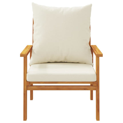 Poltrone da Giardino 2pz con Cuscino in Legno Massello Acacia
