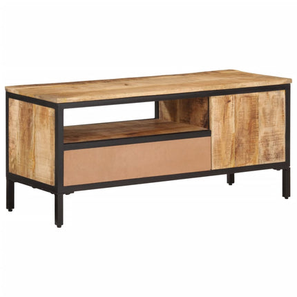 Mobile Porta TV 90x35x40 cm in Legno Massello di Mango Grezzo