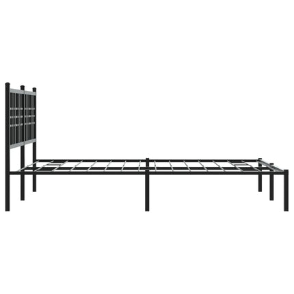 Giroletto con Testiera in Metallo Nero 135x190 cm