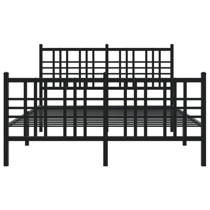 Giroletto con Testiera e Pediera Metallo Nero 137x190 cm