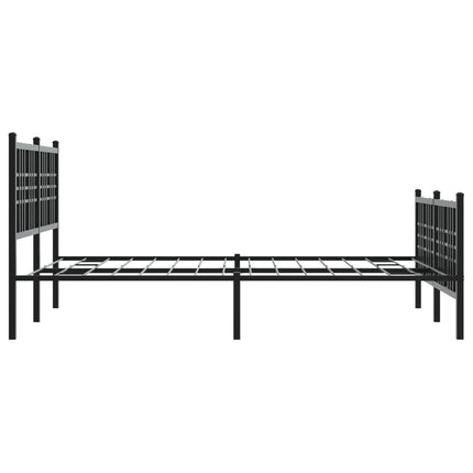 Giroletto con Testiera e Pediera Metallo Nero 140x200 cm