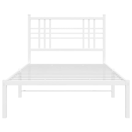 Giroletto con Testiera Metallo Bianco 107x203 cm