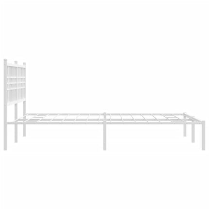 Giroletto con Testiera in Metallo Bianco 120x200 cm