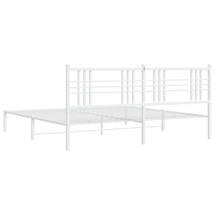 Giroletto con Testiera Metallo Bianco 183x213 cm