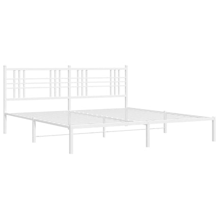 Giroletto con Testiera Metallo Bianco 200x200 cm