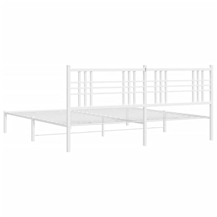 Giroletto con Testiera Metallo Bianco 200x200 cm