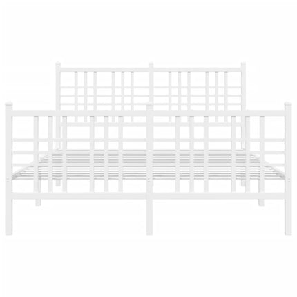 Giroletto con Testiera e Pediera Metallo Bianco 120x200 cm