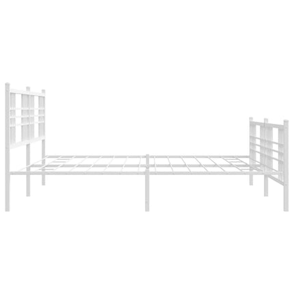 Giroletto con Testiera e Pediera Metallo Bianco 180x200 cm