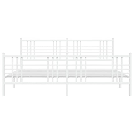 Giroletto con Testiera e Pediera Metallo Bianco 200x200 cm