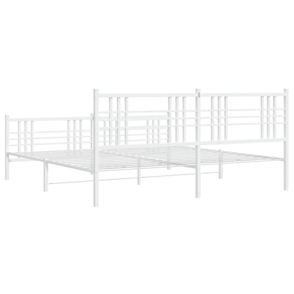 Giroletto con Testiera e Pediera Metallo Bianco 200x200 cm