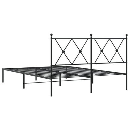 Giroletto con Testiera in Metallo Nero 140x190 cm