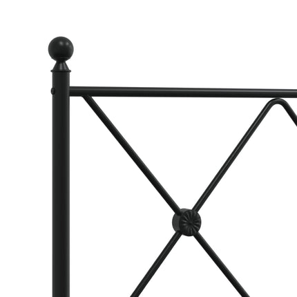 Giroletto con Testiera e Pediera Metallo Nero 90x190 cm