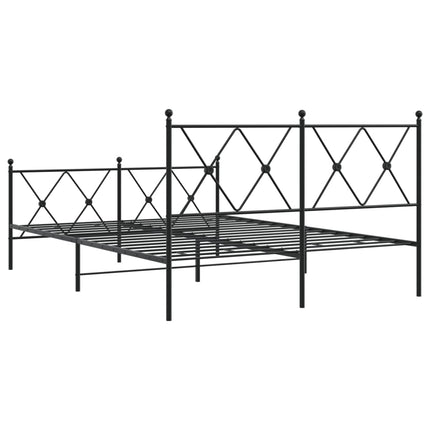 Giroletto con Testiera e Pediera Metallo Nero 140x190 cm