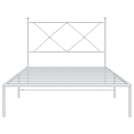 Giroletto con Testiera Metallo Bianco 100x200 cm