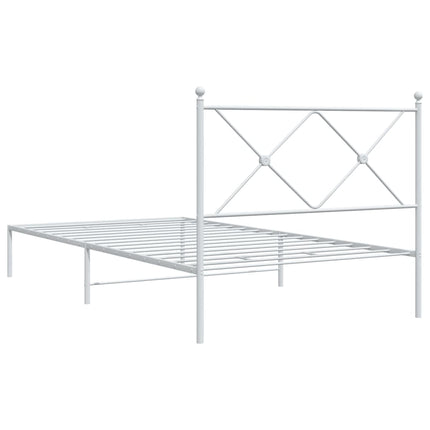 Giroletto con Testiera Metallo Bianco 100x200 cm