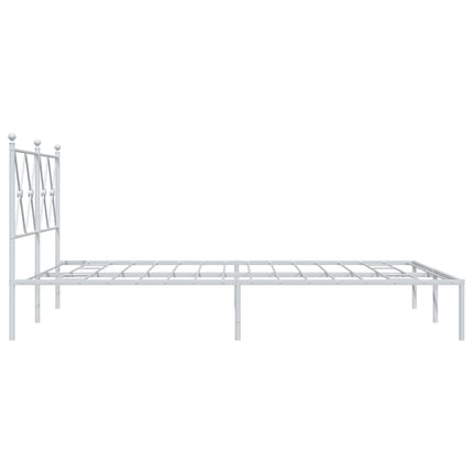 Giroletto con Testiera Metallo Bianco 135x190 cm
