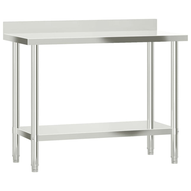 Tavolo Lavoro Cucina con Paraschizzi 110x55x93cm Acciaio Inox