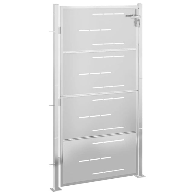 Cancello da Giardino 100x200 cm in Acciaio Inossidabile