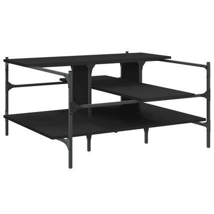 Tavolino da Salotto Nero 100x100x48,5 cm in LegnoÂ Multistrato