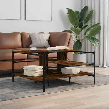 Tavolino Salotto Rovere Fumo 100x100x48,5cm LegnoÃ‚Â Multistrato